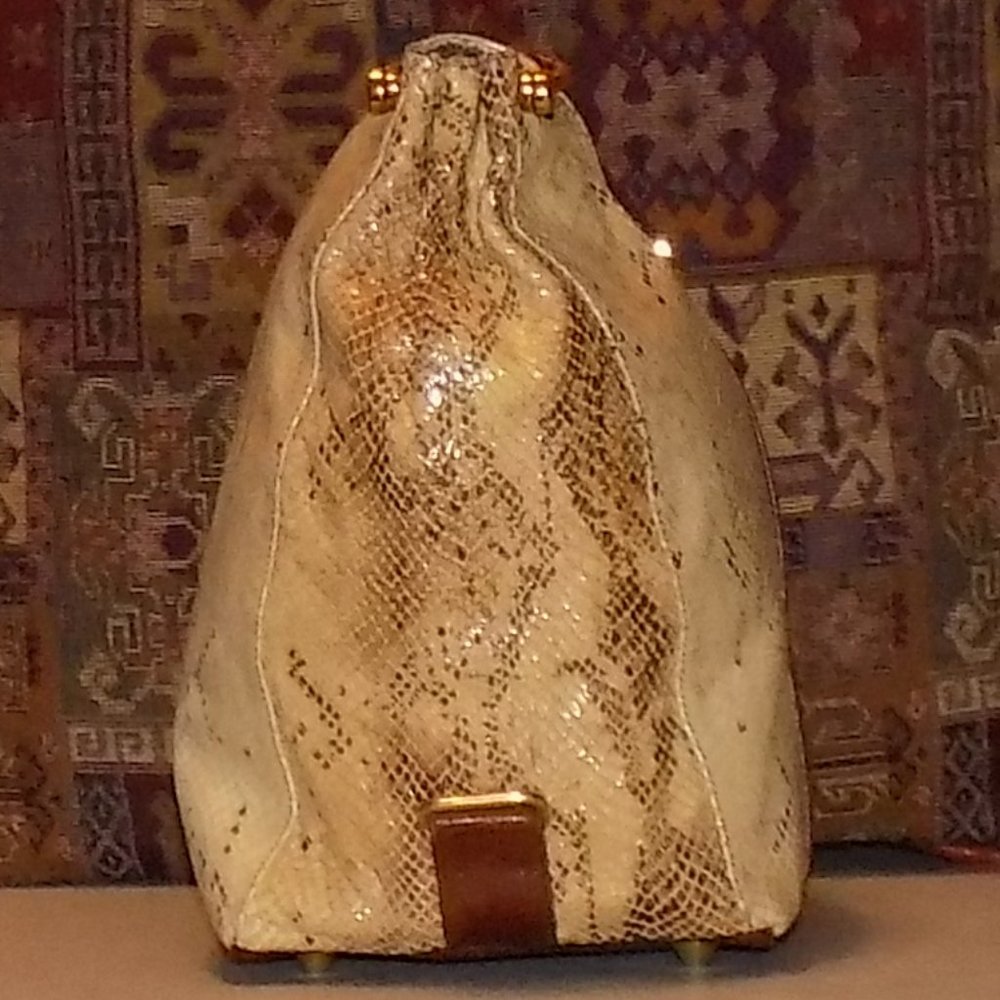 Marino Orlandi bucket bag snake embossed leather Italy - Picture 8 of 16